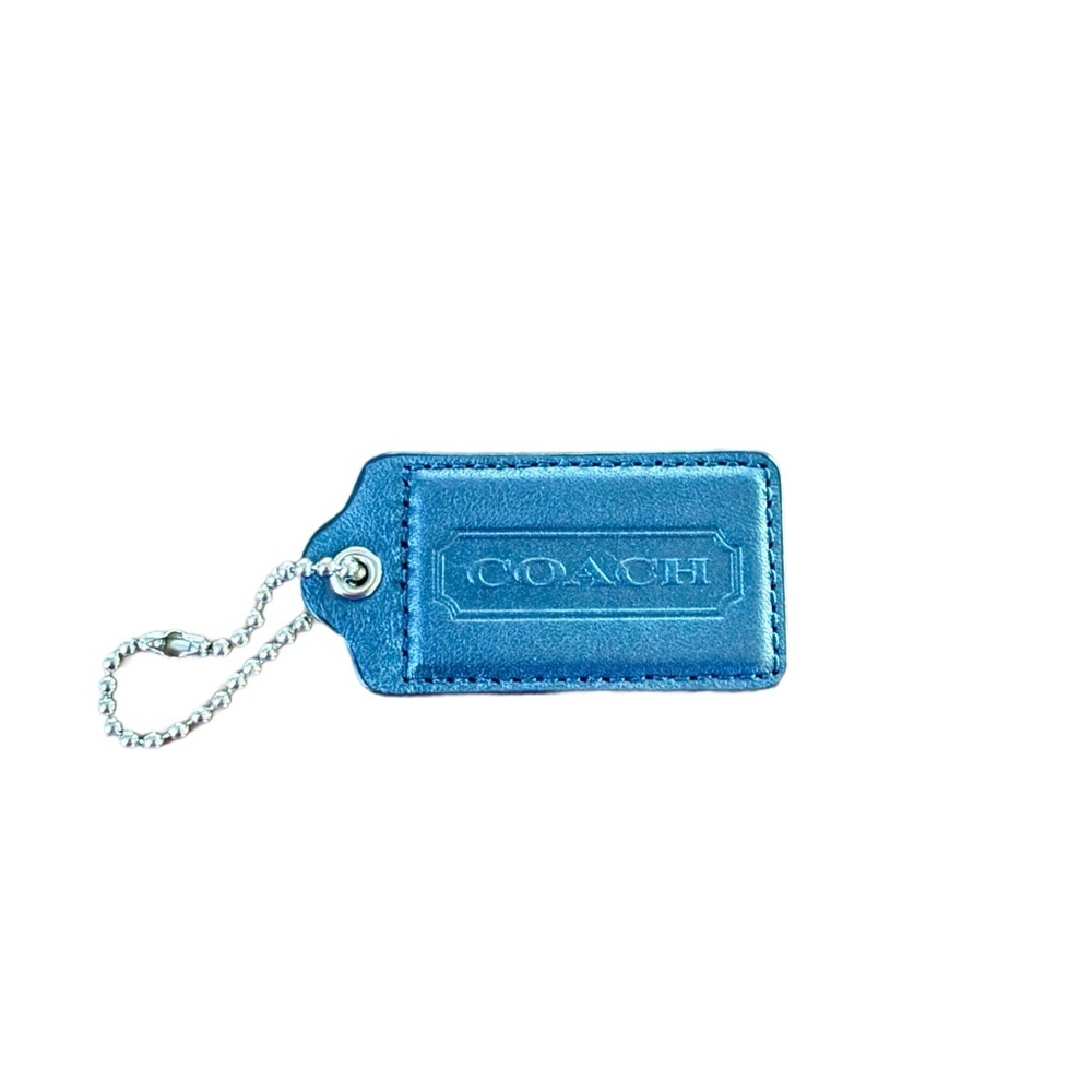 Authentic Coach Black Leather Tag Keychain/Bag Charm - NWOT